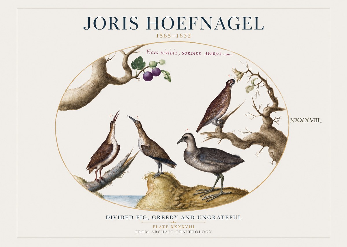 Joris Hoefnagel Birds from the Four Parts of the World No2 - Poszter