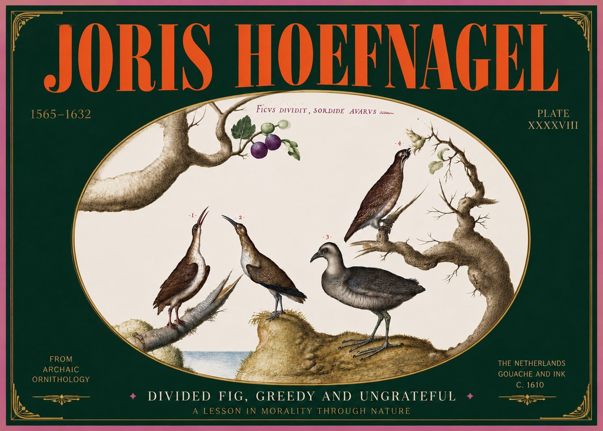 Joris Hoefnagel Birds from the Four Parts of the World No5 - Poszter