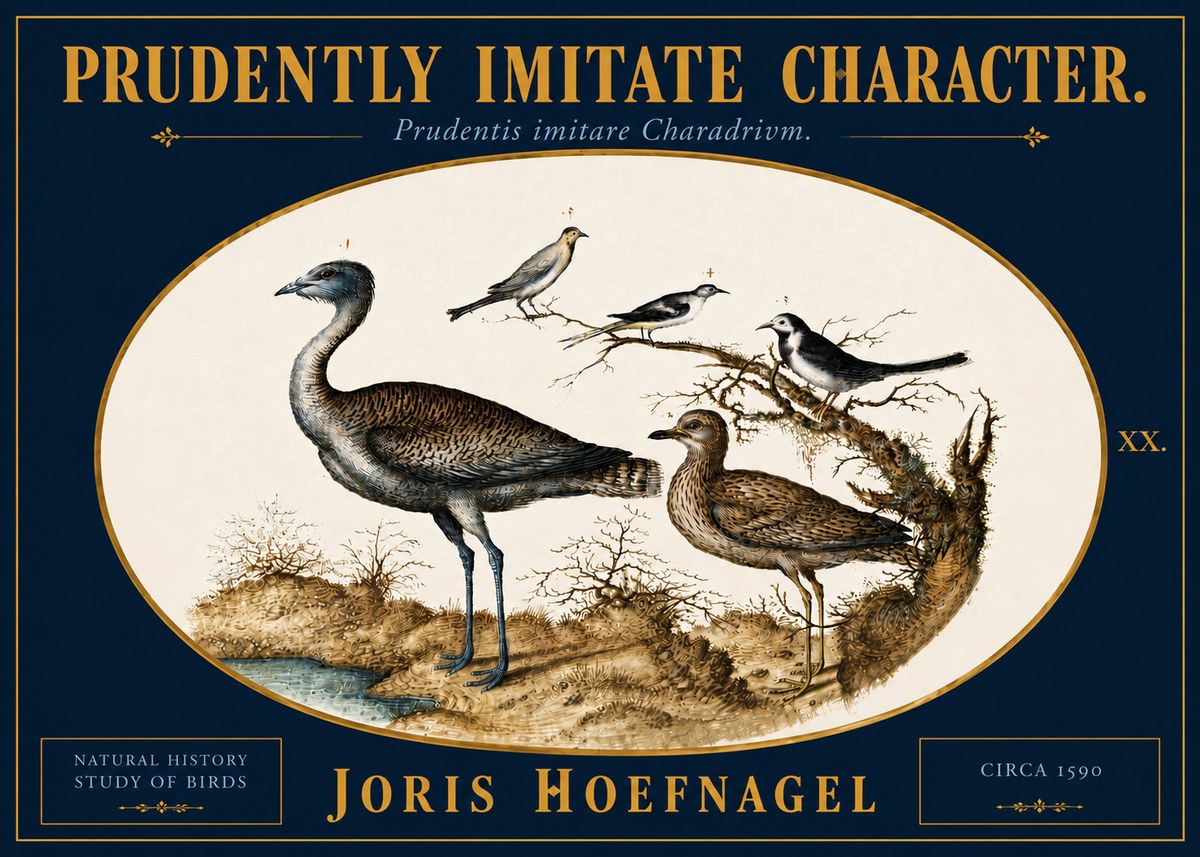 Joris Hoefnagel Prudently Imitate Character. No5 - Poszter