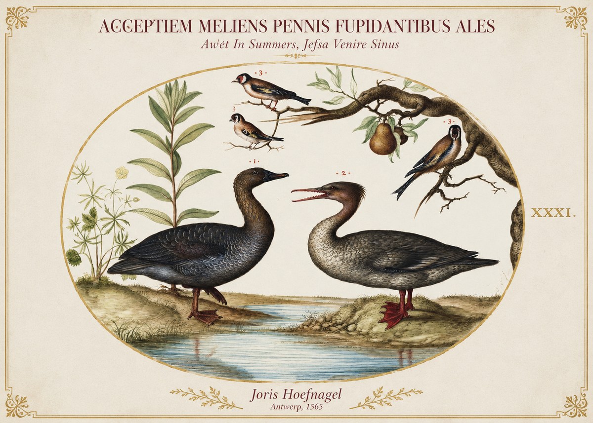 Joris Hoefnagel Acceptiem Meliens Pennis Fupidantibus Ales No1 - Poszter