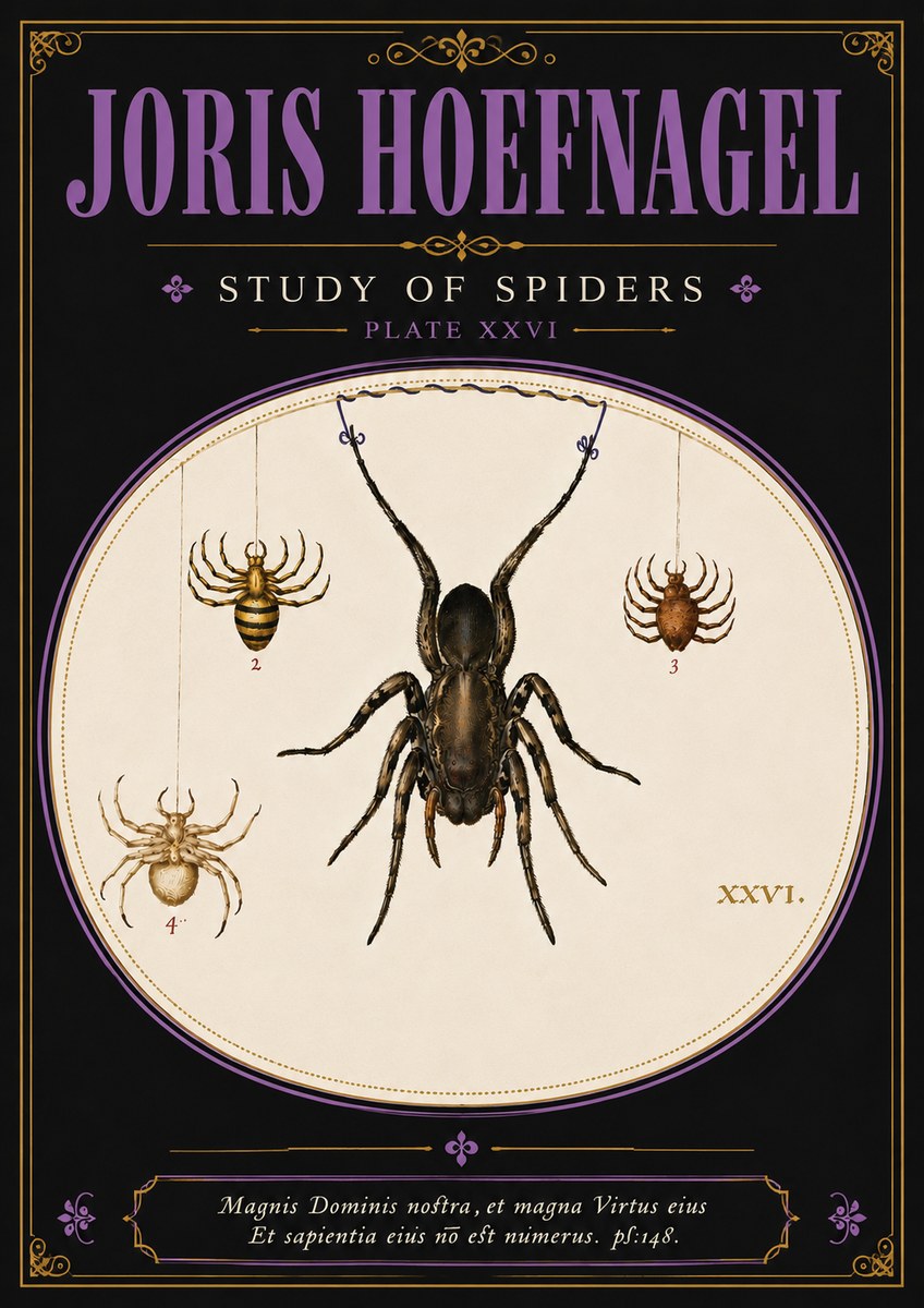 Joris Hoefnagel Study of Spiders No4 - Poszter