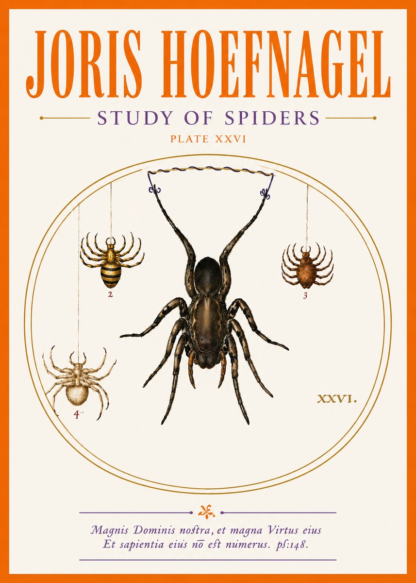 Joris Hoefnagel Study of Spiders No5 - Poszter