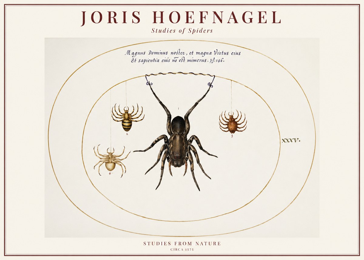 Joris Hoefnagel Study of Spiders No6 - Poszter