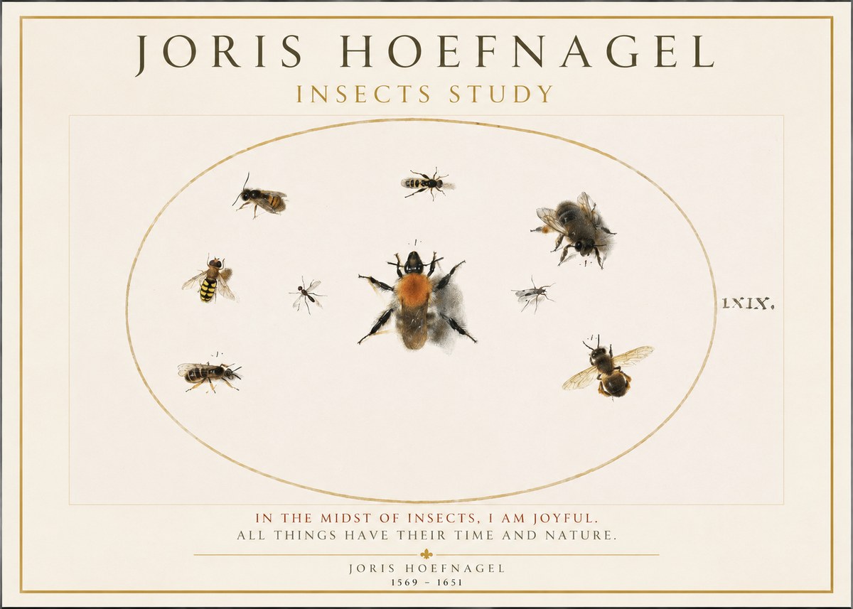Joris Hoefnagel Insects Study II No1 - Poszter