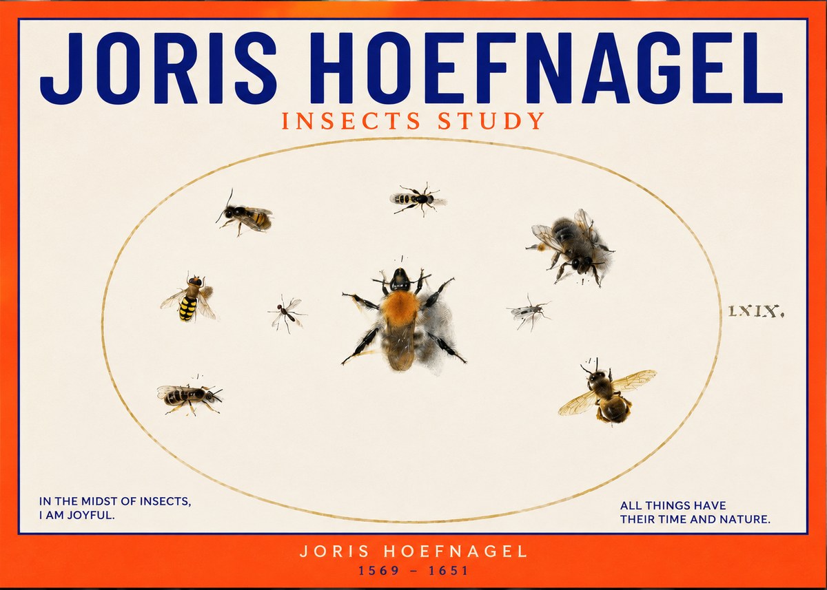 Joris Hoefnagel Insects Study II No2 - Poszter