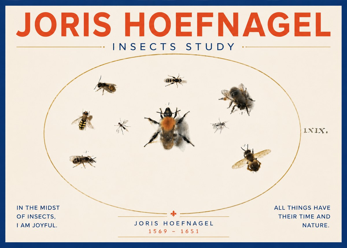 Joris Hoefnagel Insects Study II No4 - Poszter
