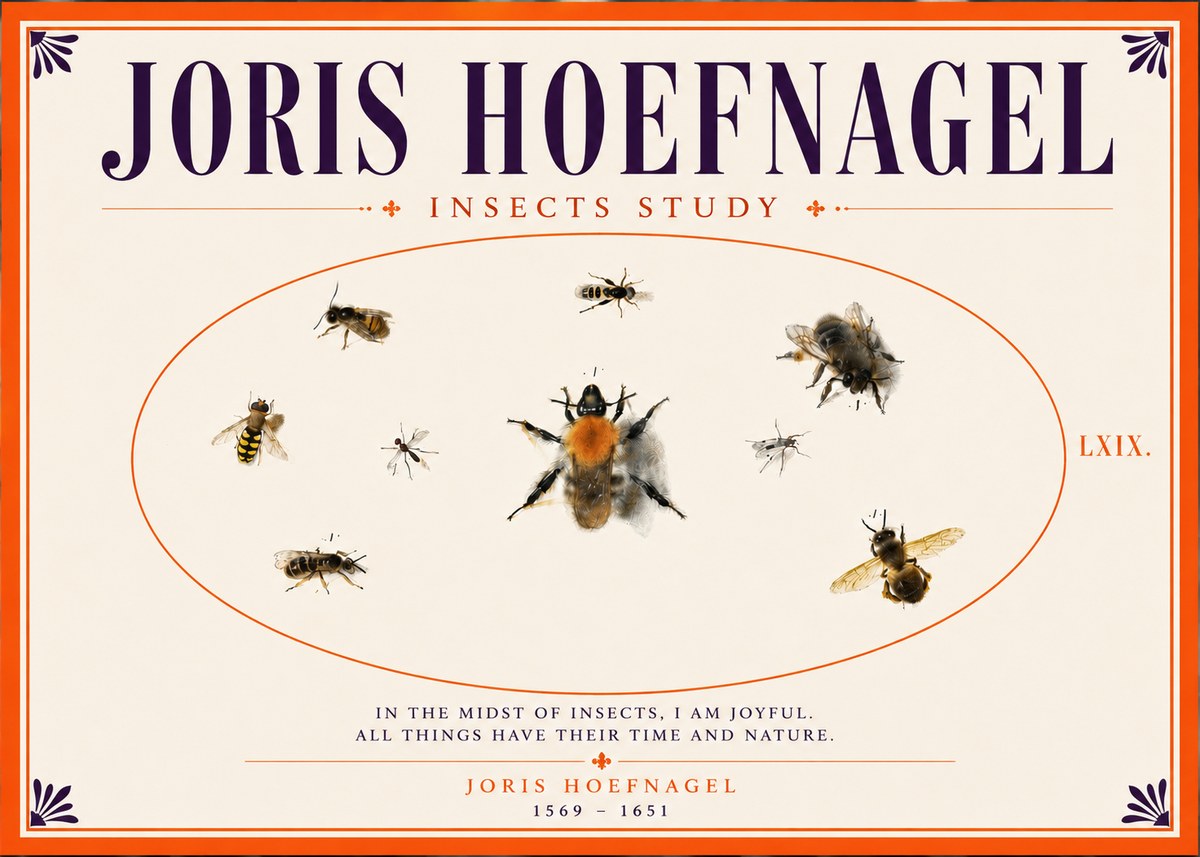 Joris Hoefnagel Insects Study II No5 - Poszter
