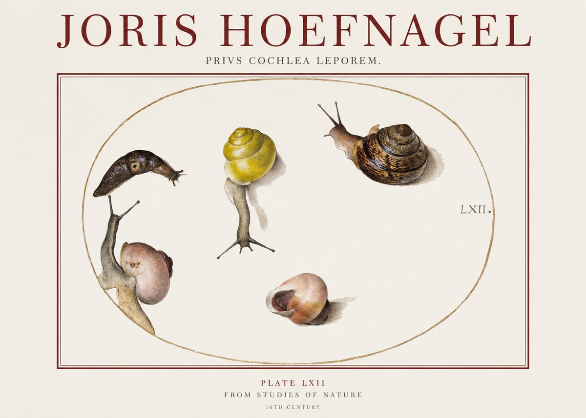 Joris Hoefnagel Privs Cochlea Leporem. No1 - Poszter