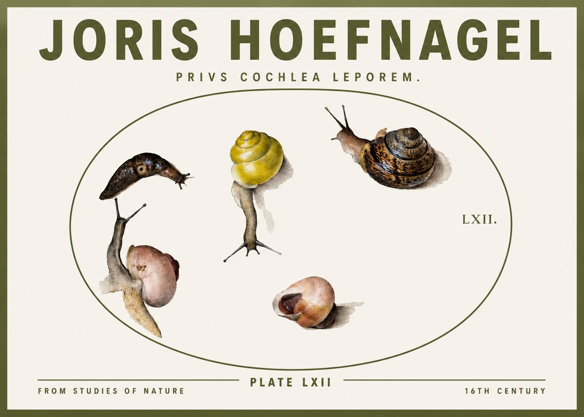 Joris Hoefnagel Privs Cochlea Leporem. No3 - Poszter