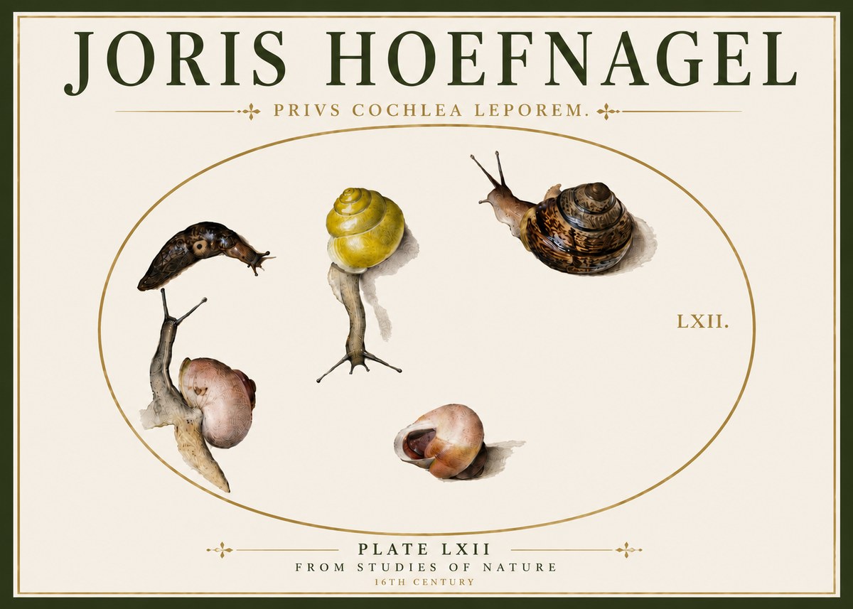 Joris Hoefnagel Privs Cochlea Leporem. No6 - Poszter