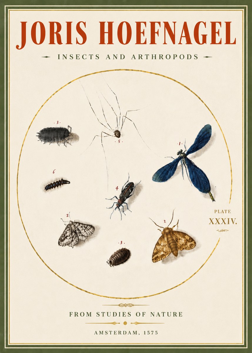 Joris Hoefnagel Insects and Arthropods No5 - Poszter