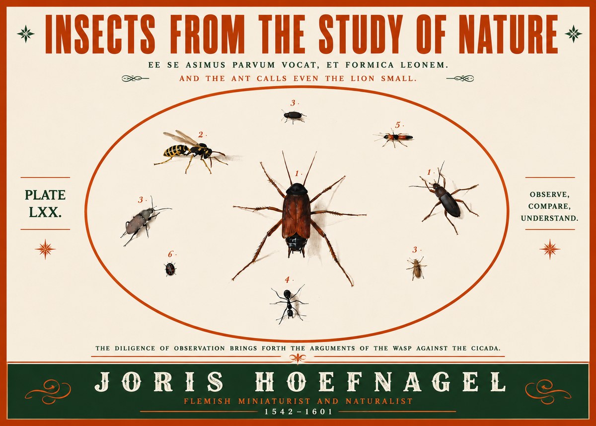 Joris Hoefnagel Insects from the Study of Nature No5 - Poszter