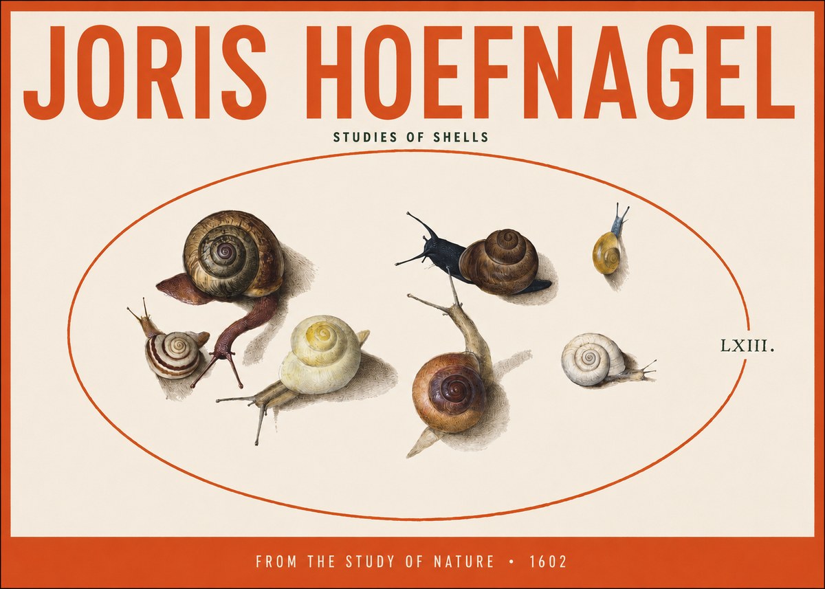 Joris Hoefnagel Six Snails No5 - Poszter