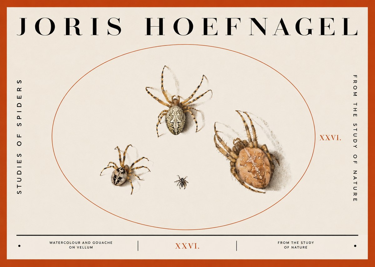 Joris Hoefnagel Studies of Spiders III No2 - Poszter