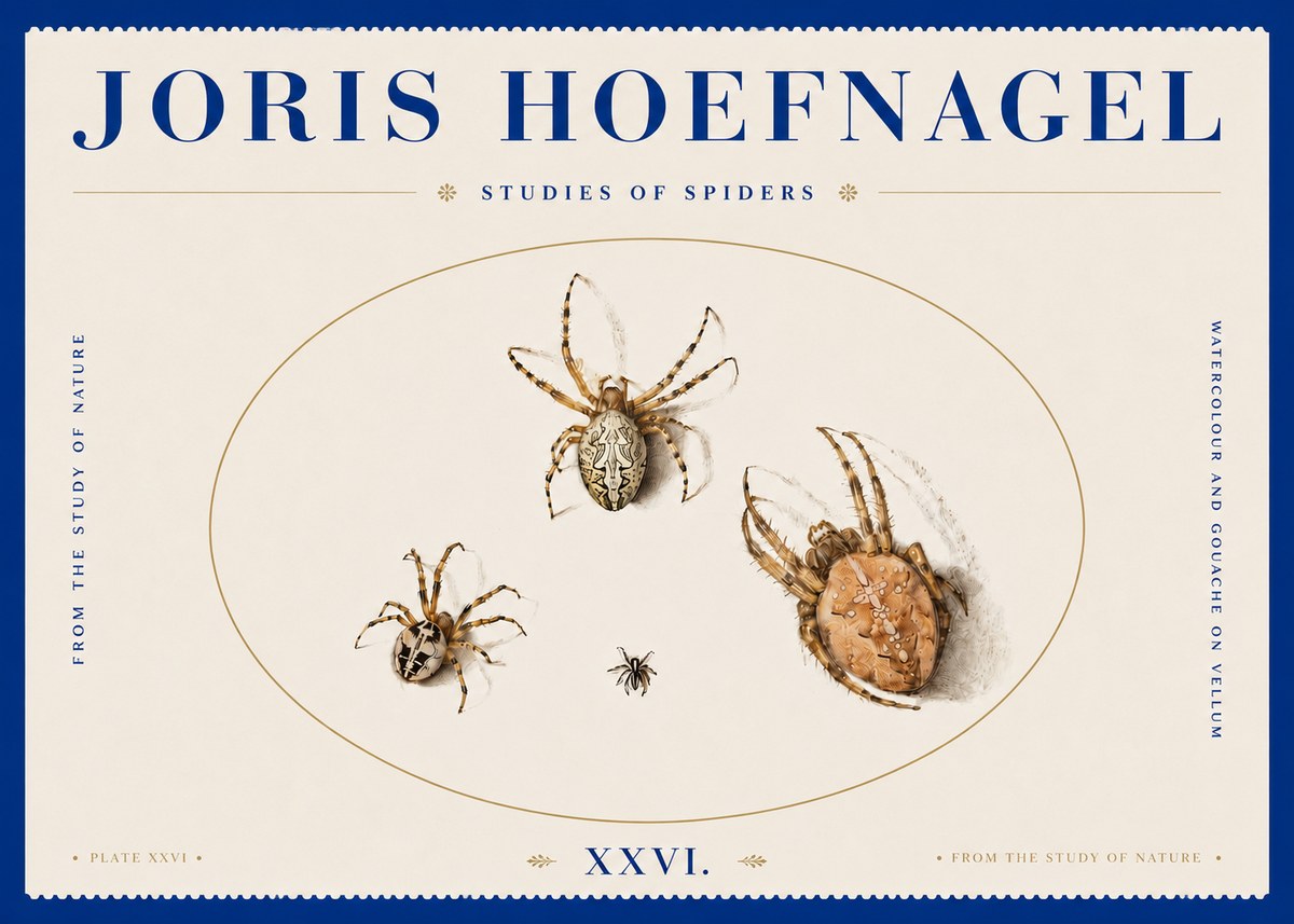 Joris Hoefnagel Studies of Spiders III No4 - Poszter