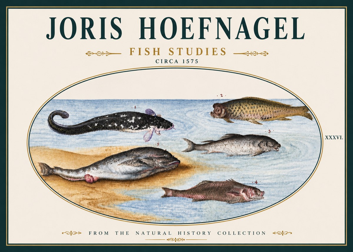 Joris Hoefnagel Fish Studies No5 - Poszter
