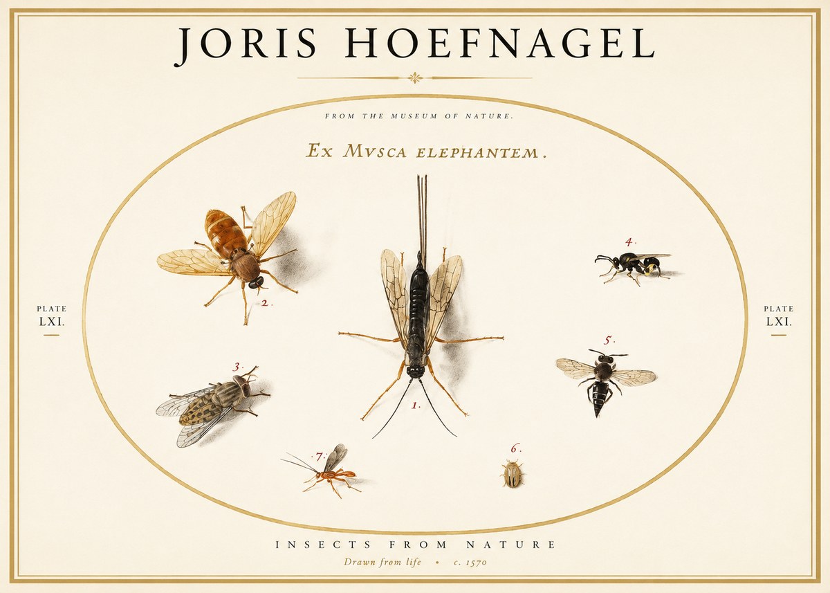 Joris Hoefnagel Ex Mvsca Elephantem. No1 - Poszter