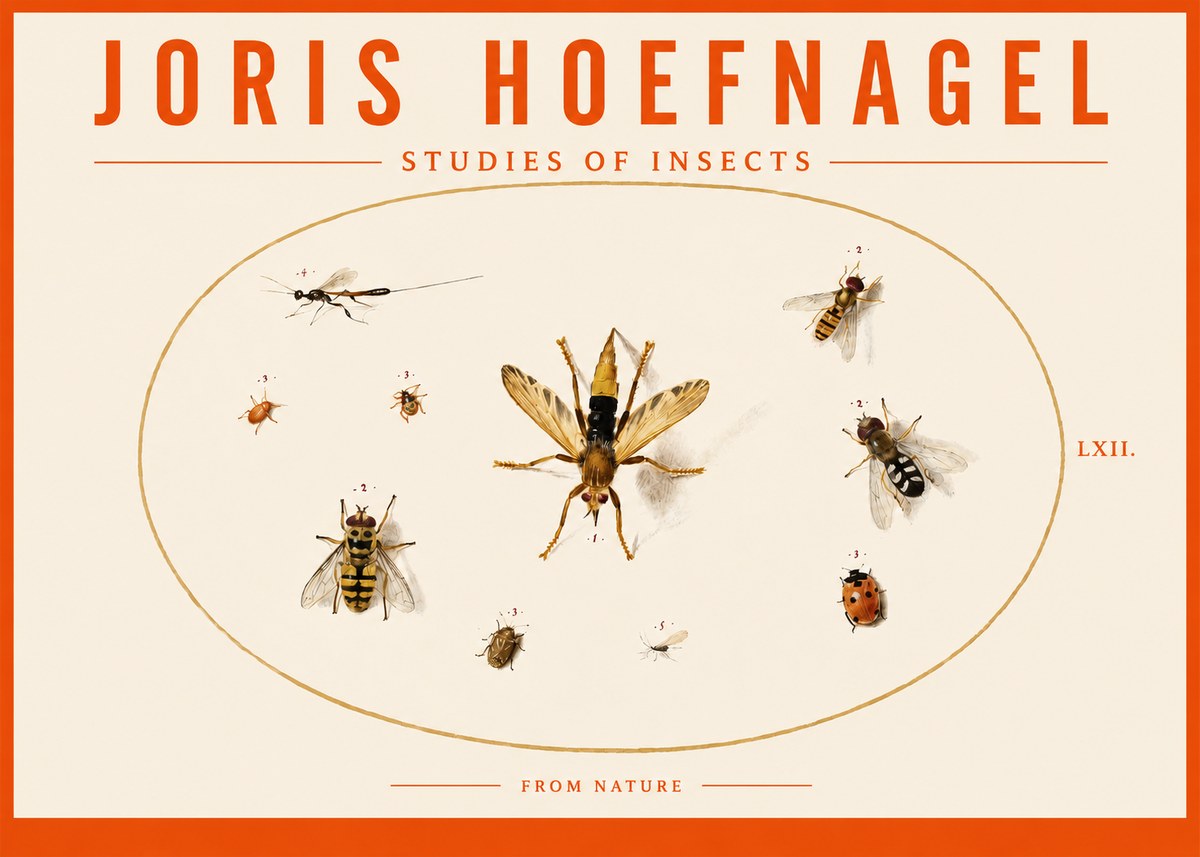 Joris Hoefnagel Studies of Insects IV No3 - Poszter