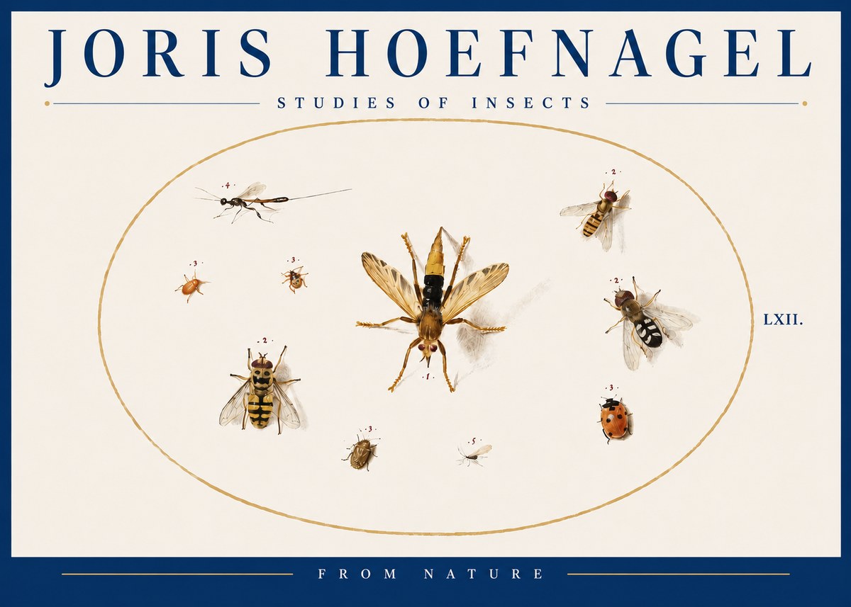 Joris Hoefnagel Studies of Insects IV No4 - Poszter