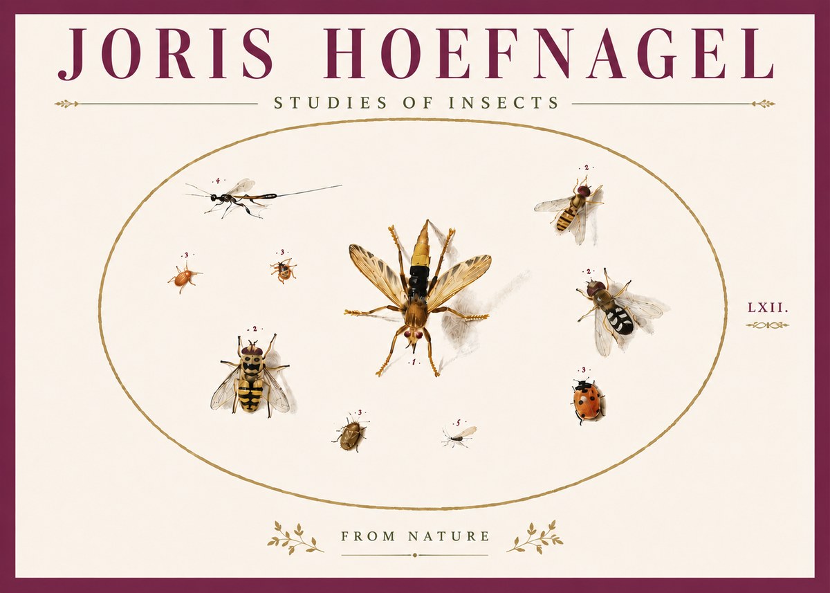 Joris Hoefnagel Studies of Insects IV No6 - Poszter