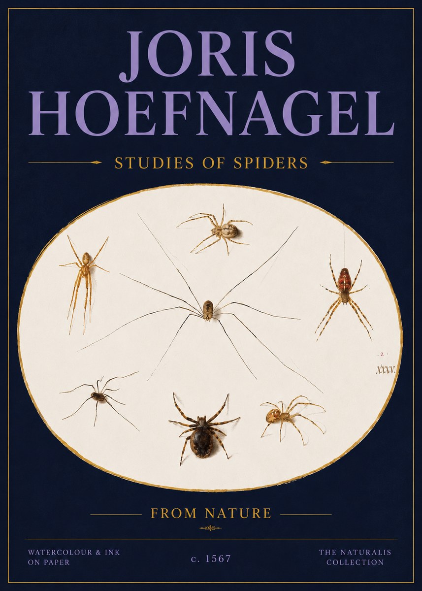 Joris Hoefnagel Studies of Spiders from Nature No4 - Poszter