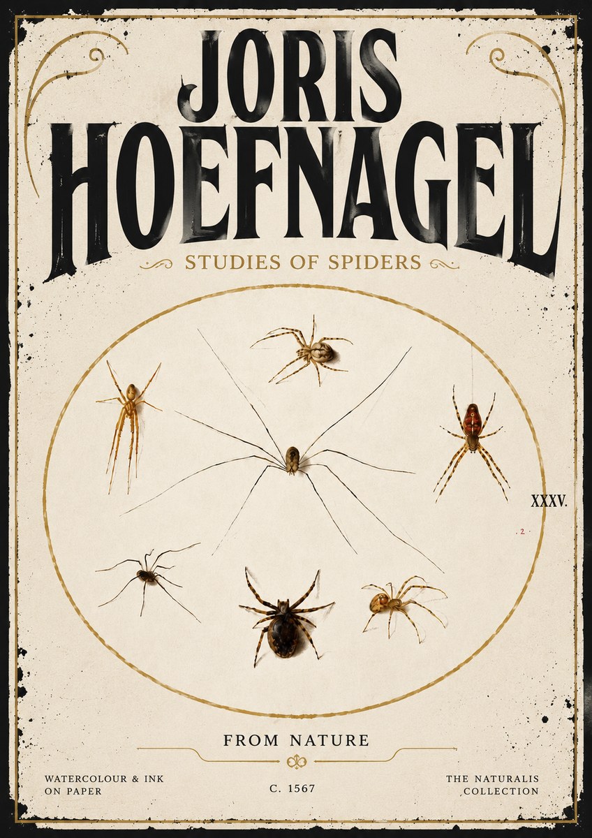 Joris Hoefnagel Studies of Spiders from Nature No5 - Poszter