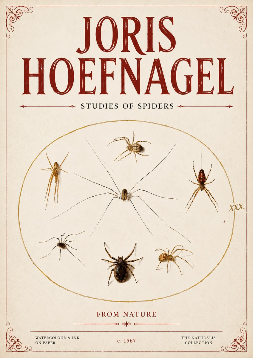 Joris Hoefnagel Studies of Spiders from Nature No6 - Poszter