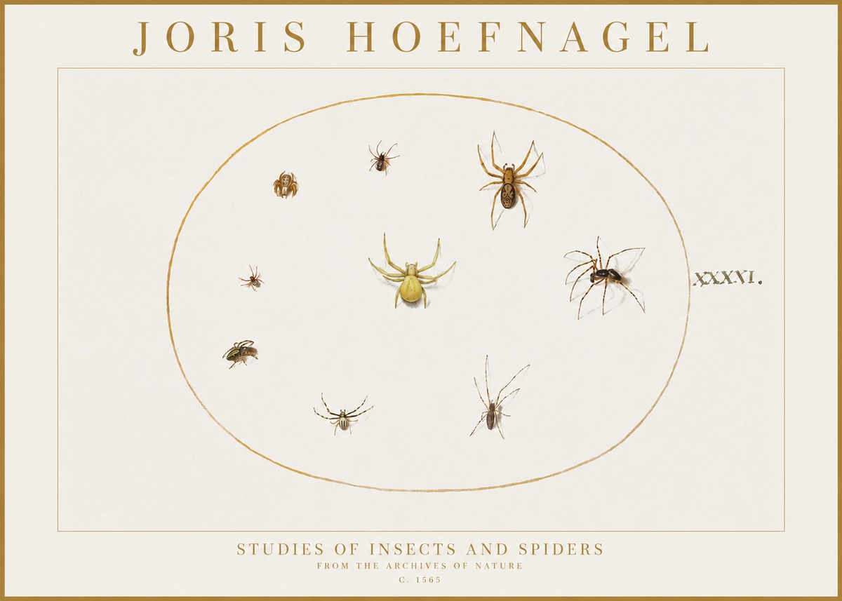 Joris Hoefnagel Studies of Insects and Spiders No1 - Poszter