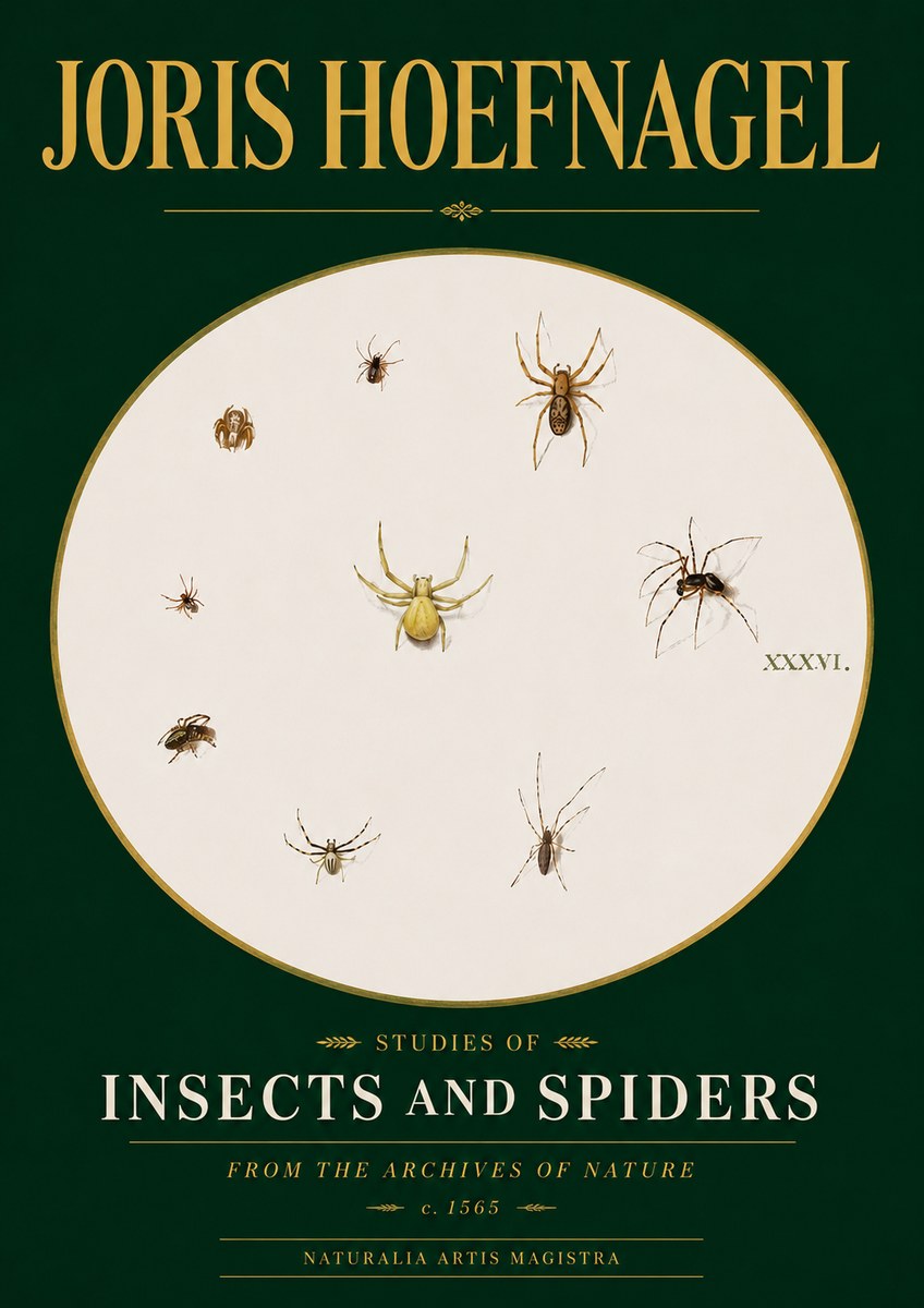 Joris Hoefnagel Studies of Insects and Spiders No3 - Poszter