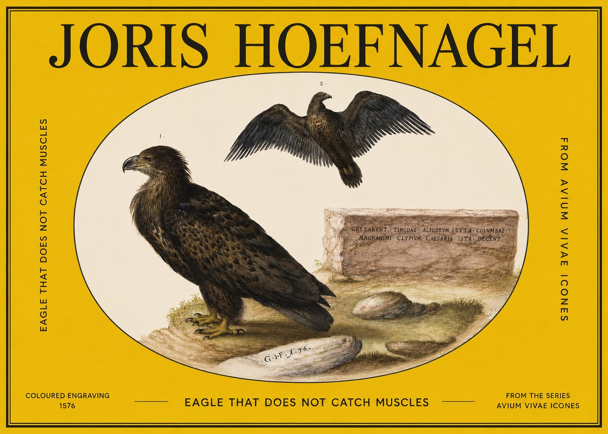 Joris Hoefnagel Eagle That Does Not Catch Muscles No2 - Poszter