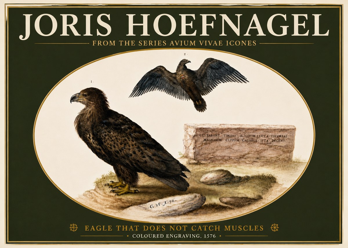 Joris Hoefnagel Eagle That Does Not Catch Muscles No5 - Poszter