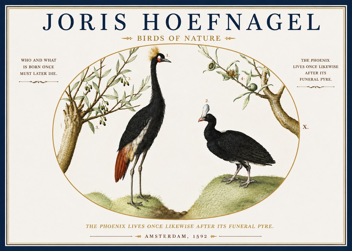 Joris Hoefnagel Birds of Nature No3 - Poszter