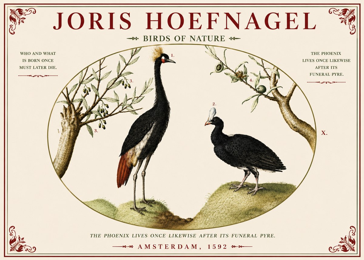 Joris Hoefnagel Birds of Nature No5 - Poszter
