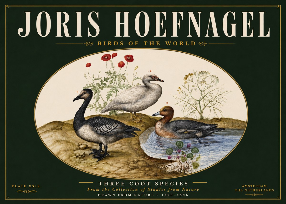 Joris Hoefnagel Three Coot Species No4 - Poszter