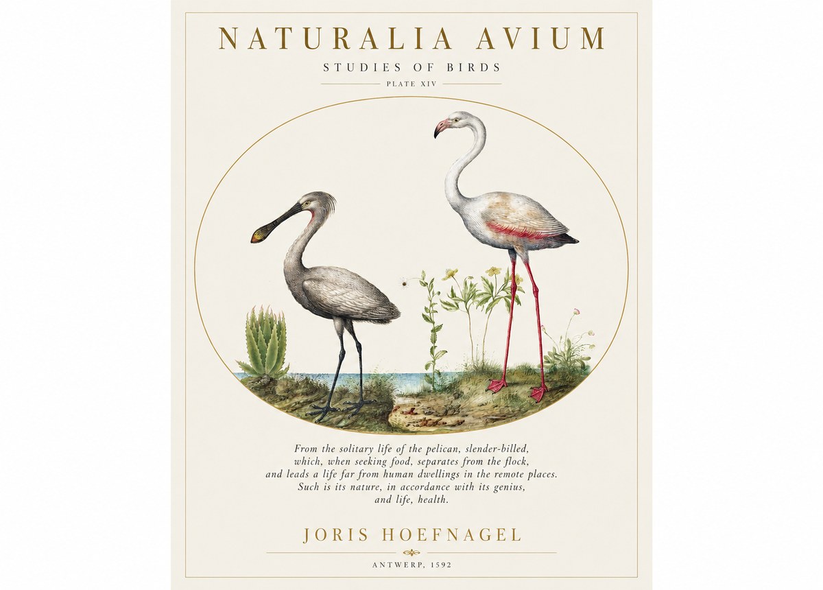 Joris Hoefnagel The Solitary Sanctuary of the Spoonbill and the Flamingo No2 - Poszter