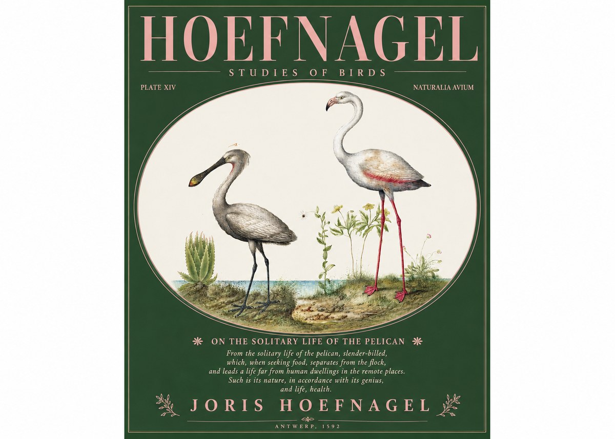 Joris Hoefnagel The Solitary Sanctuary of the Spoonbill and the Flamingo No3 - Poszter
