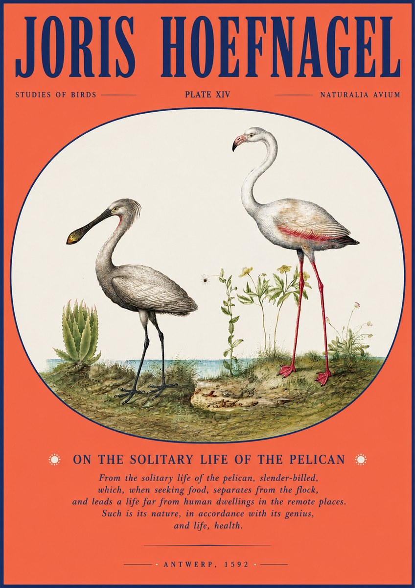 Joris Hoefnagel The Solitary Sanctuary of the Spoonbill and the Flamingo No4 - Poszter