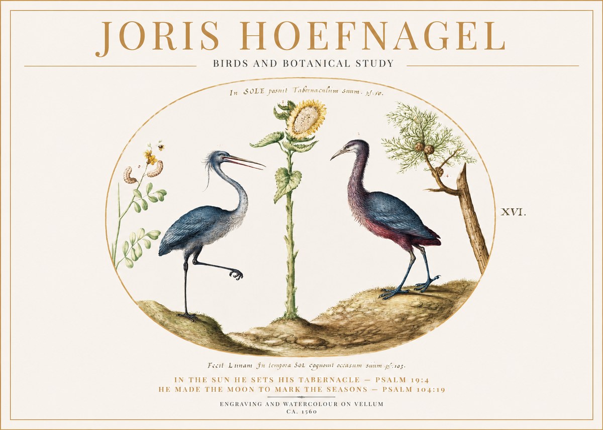 Joris Hoefnagel Birds and Plants Under the Sun No2 - Poszter