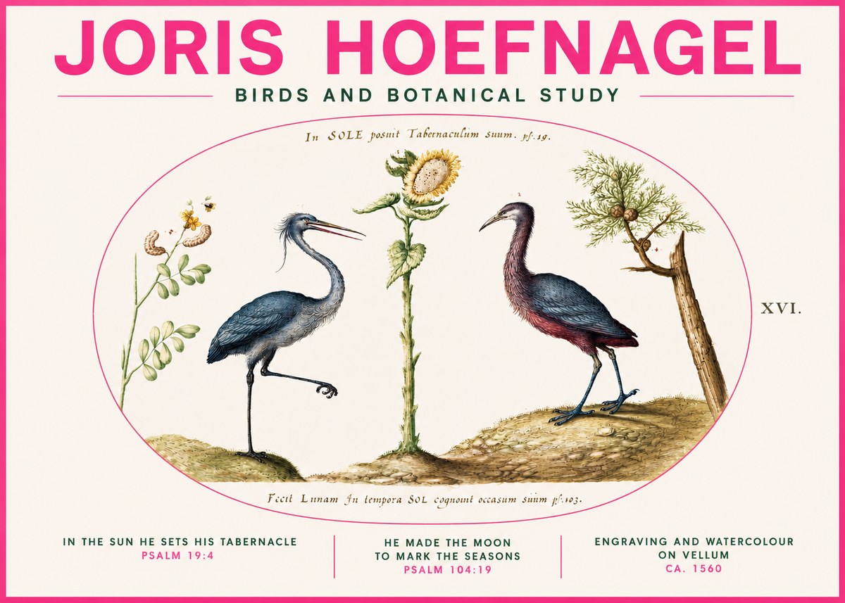 Joris Hoefnagel Birds and Plants Under the Sun No4 - Poszter