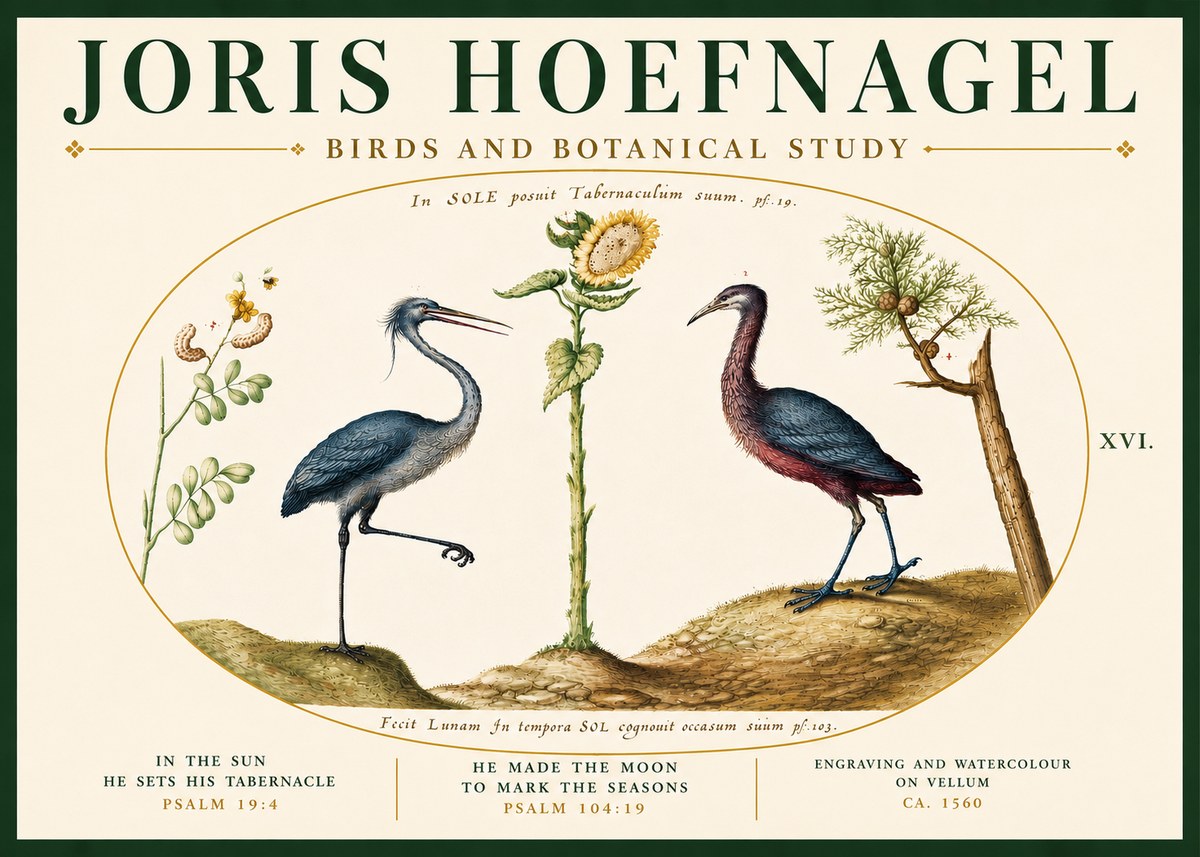 Joris Hoefnagel Birds and Plants Under the Sun No6 - Poszter