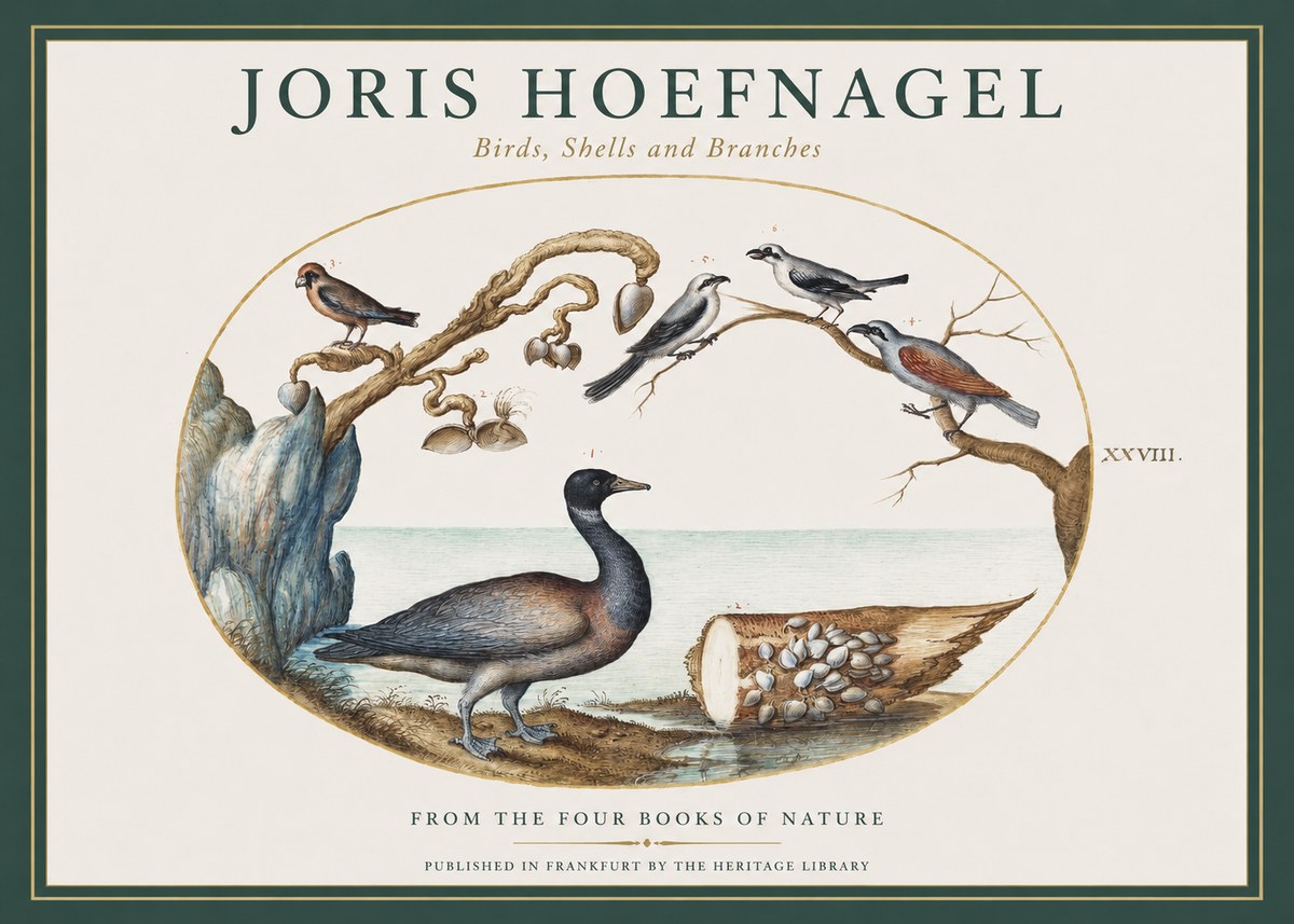 Joris Hoefnagel Birds, Shells and Branches No1 - Poszter