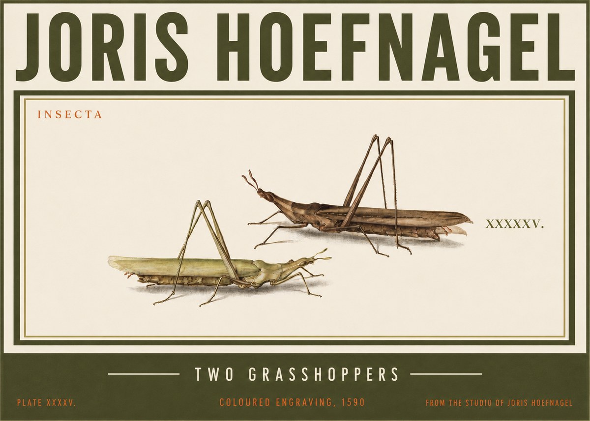 Joris Hoefnagel Two Grasshoppers No3 - Poszter