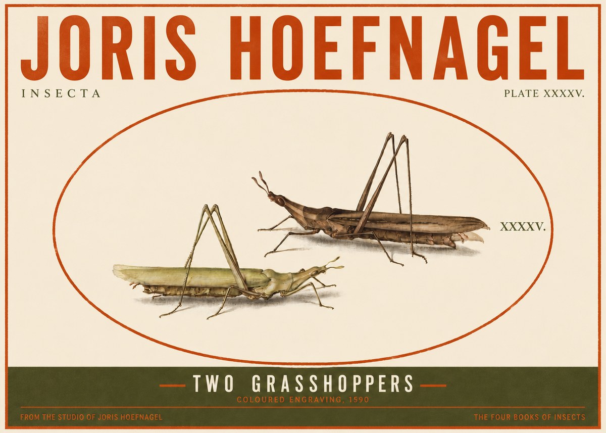 Joris Hoefnagel Two Grasshoppers No4 - Poszter