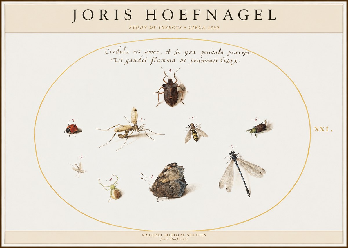 Joris Hoefnagel Study of Insects • Circa 1590 No1 - Poszter