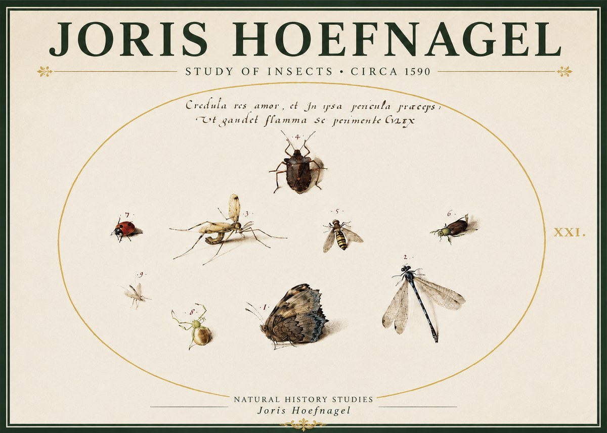 Joris Hoefnagel Study of Insects • Circa 1590 No5 - Poszter