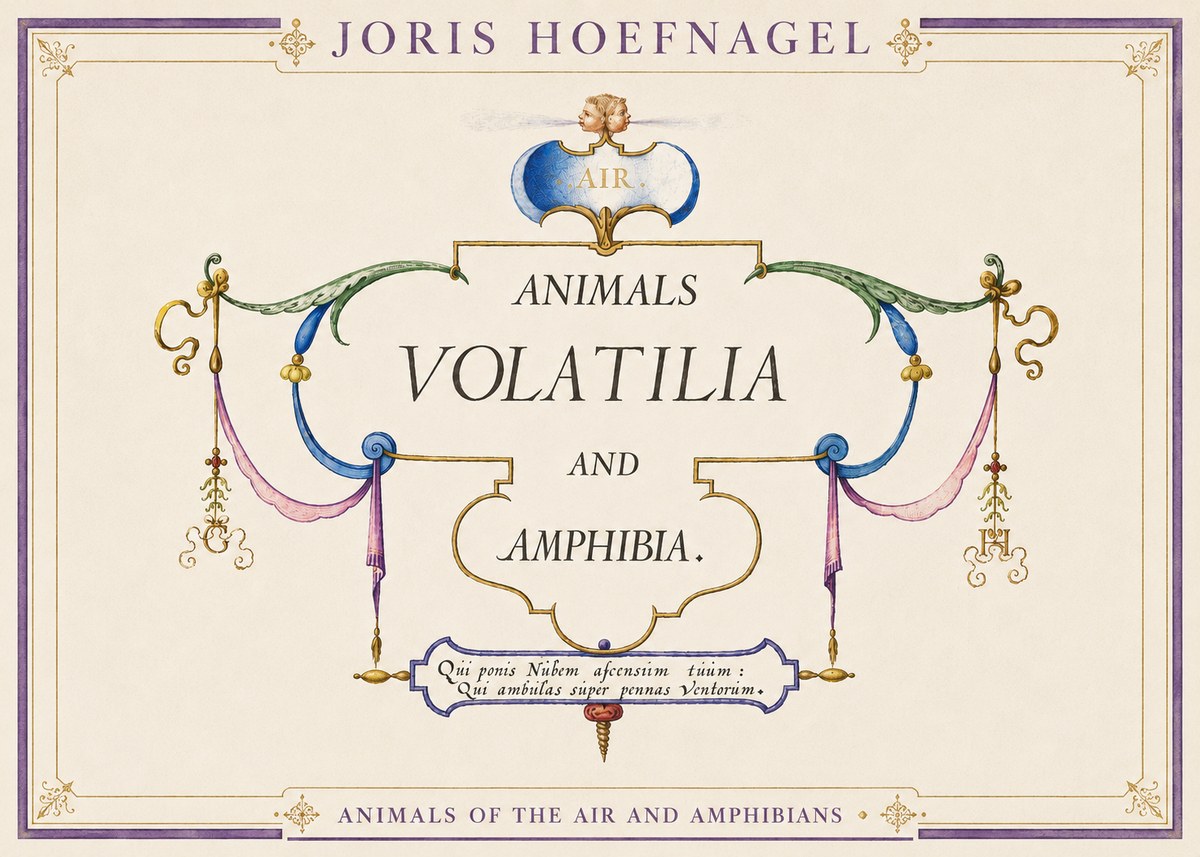 Joris Hoefnagel Animals Volatilia and Amphibia. No3 - Poszter