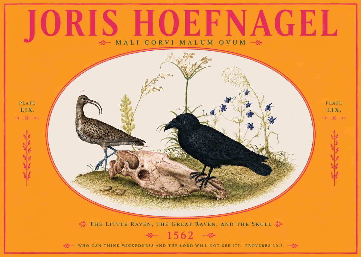 Joris Hoefnagel The Little Raven, the Great Raven, and the Skull No4 - Poszter