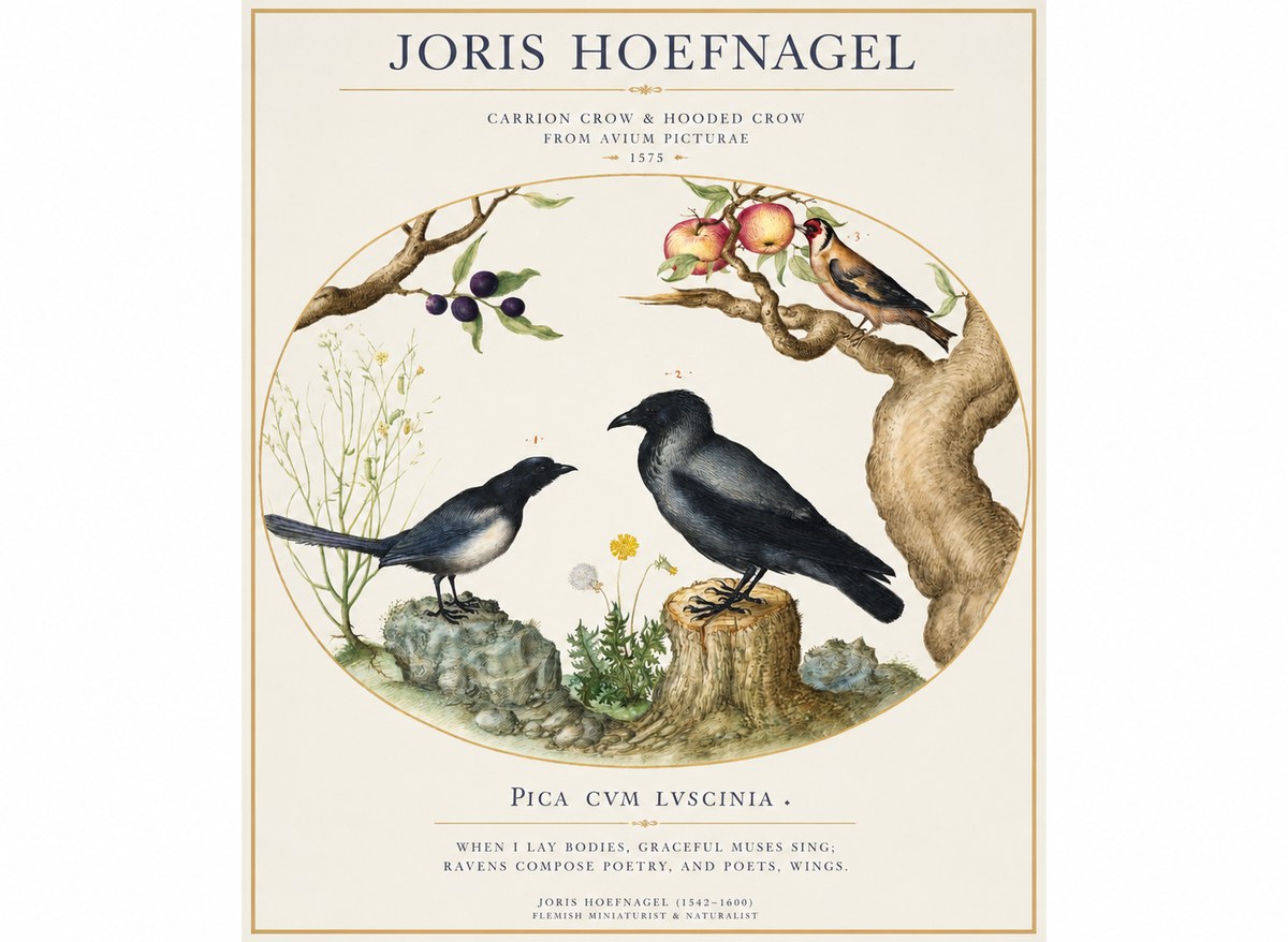 Joris Hoefnagel Carrion Crow & Hooded Crow No1 - Poszter