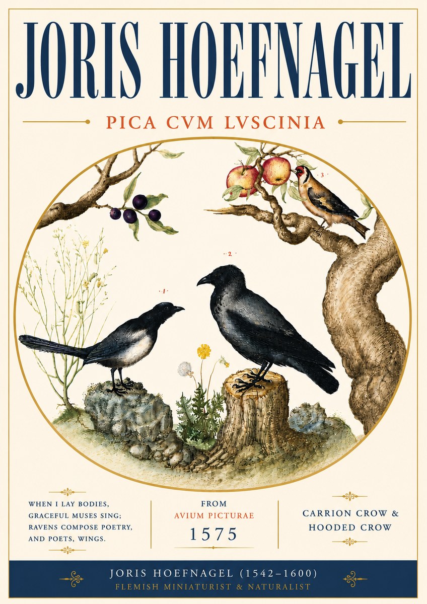 Joris Hoefnagel Carrion Crow & Hooded Crow No6 - Poszter