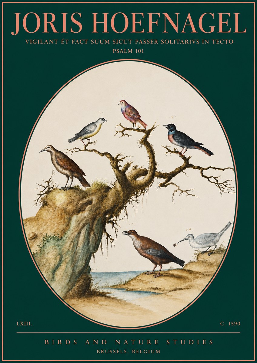 Joris Hoefnagel Vigilant Et Fact Suum Sicut Passer Solitarius in Tecto No4 - Poszter